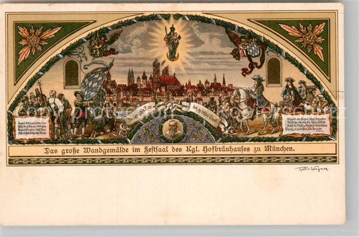 Muenchen Bayern Hofbraeuhaus Wandgemaelde Festsaal