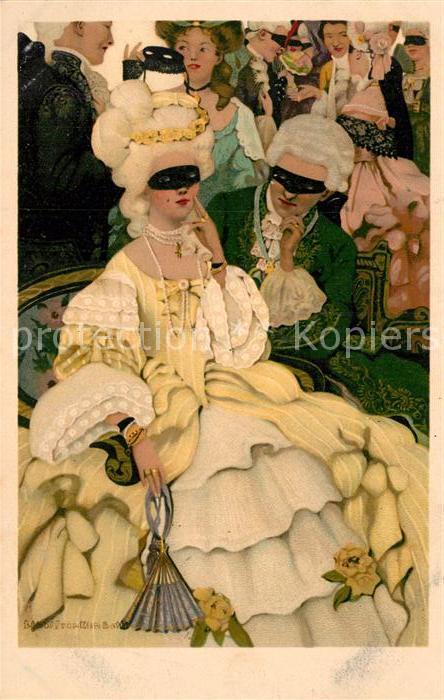 Munk M. Wien Vienne Nr. 290 Maskenball Fächer