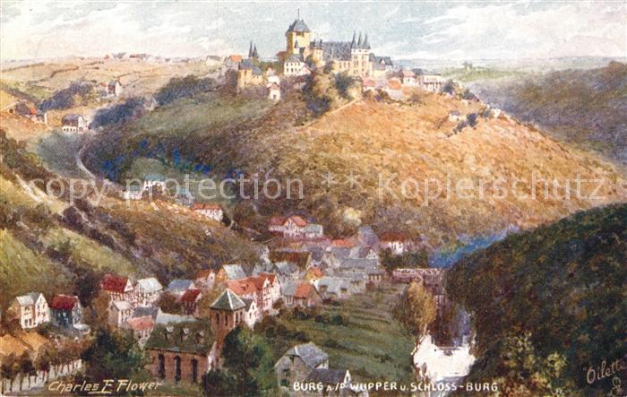 Verlag Tucks Oilette Nr. 635 B Burg an der Wupper Schloss Burg C