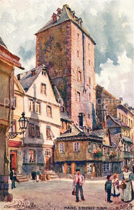 Verlag Tucks Oilette Nr. 187 Mainz Eiserner Turm Charles E. Flow