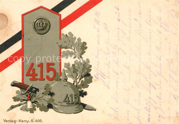 Regimente Regiment 415 Stahlhelm Schwert Eichenla