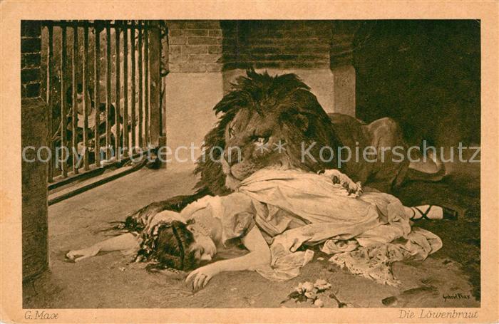 Kuenstlerkarte G. Max Die Löwenbraut