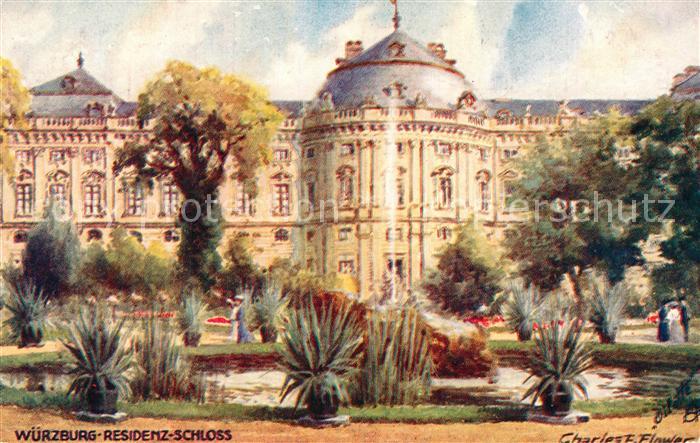 Verlag Tucks Oilette Nr. 640 Würzburg Residenzschloss Charles E.