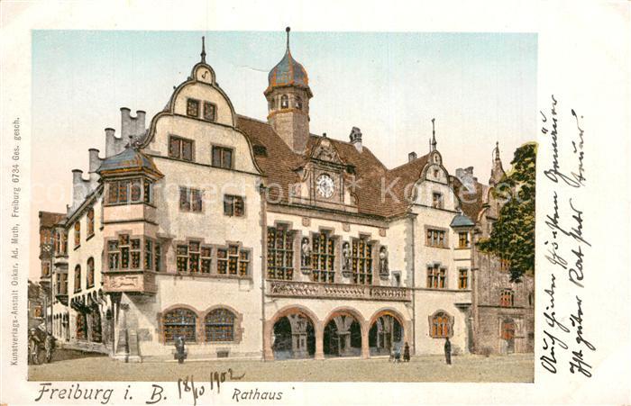 Goldfensterkarte Nr. 6734 Freiburg im Breisgau Rathaus