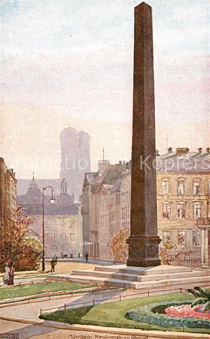 Wagner Richard Kuenstler München Karolinenplatz Obelisk
