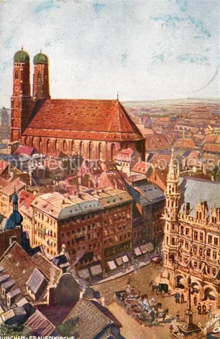 Verlag Tucks Oilette Nr. 703 B München Blick auf Frauenkirche Ma