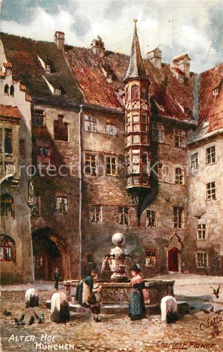 Verlag Tucks Oilette Nr. 614 B München Alter Hof Charles E. Flow