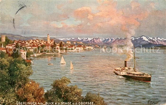 Verlag Tucks Oilette Nr. 775 Überlingen Bodensee Dampfer N. Bera