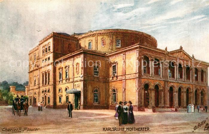 Verlag Tucks Oilette Nr. 638 Karlsruhe Hoftheater Charles E. Flo