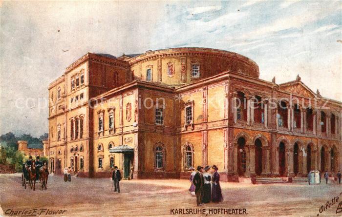 Verlag Tucks Oilette Nr. 638 Karlsruhe Hoftheater Charles E. Flo