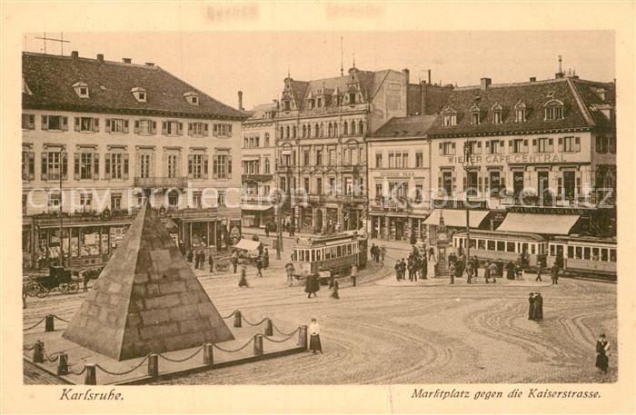 Strassenbahn Karlsruhe Marktplatz Kaiserstrasse