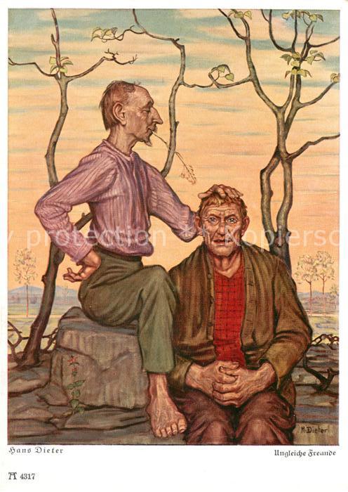 Verlag Ackermann Kuenstlerpostkarte Nr. 4317 Hans Dieter Ungleiche Freunde