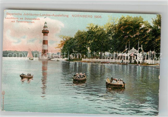 Ausstellung Bayr Landes Nuernberg 1906 Leuchtturm am Dutzendteich Teichrestaur