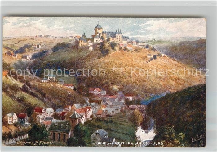 Verlag Tucks Oilette Nr. 635 B Burg an der Wupper Schloss Burg C