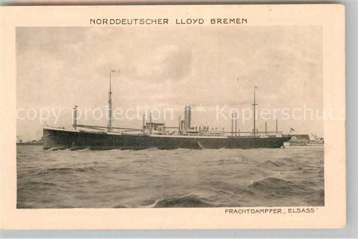 Dampfer Oceanliner Frachtdampfer Elsass Norddeutscher Lloy