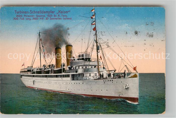 Dampfer Oceanliner Turbinen-Schnelldampfer Kaiser