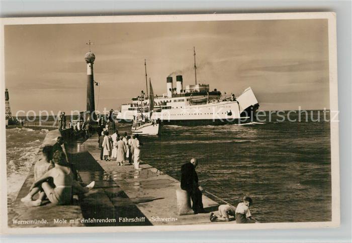 Schiffe Ships Navires Fährschiff Schwerin Warnemünde Mole