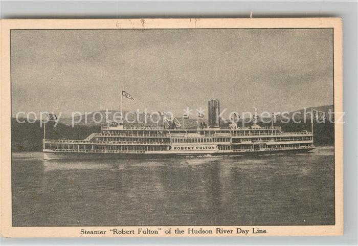 Dampfer Seitenrad Steamer Robert Fulton Hudson River Day