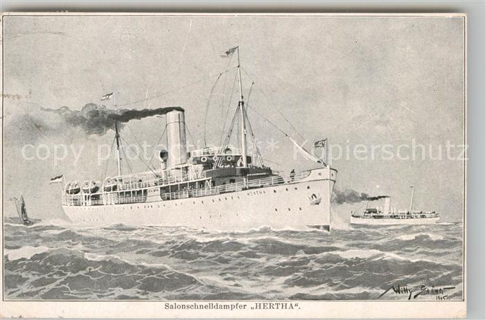 Dampfer Oceanliner Salonschnelldampfer Hertha Willy Stöwer