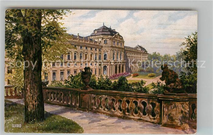 Verlag Wiedemann WIRO Nr. 2936 A Würzburg Blick von der Hofgarten