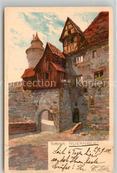 Mutter K. Nürnberg Burgtor Litho