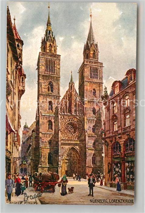 Verlag Tucks Oilette Nr. 611 B Nürnberg Lorenzkirche Charles E.