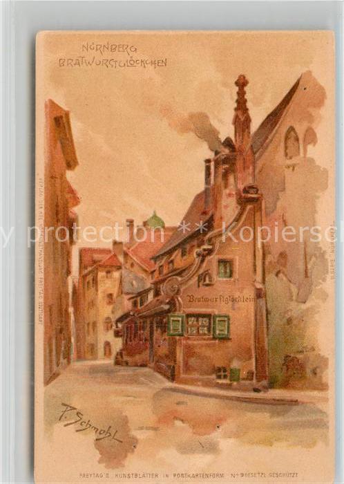 Schmohl P. Nürnberg Bratwurstglöckchen Litho
