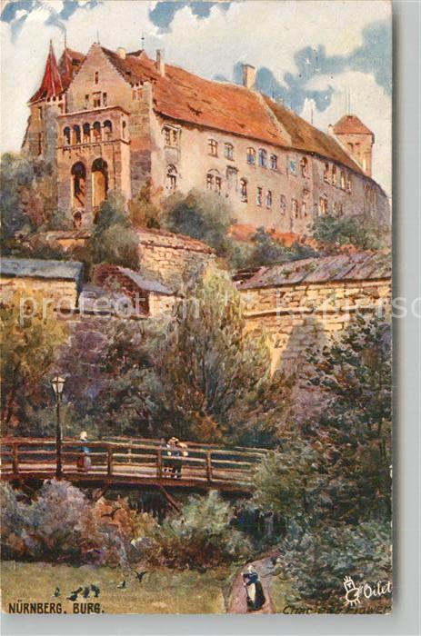 Verlag Tucks Oilette Nr. 612 B Nürnberg Burg Charles E. Flower