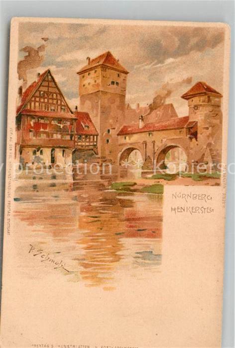 Schmohl P. Nürnberg Henkersteg Litho
