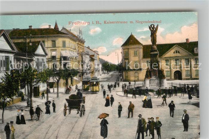 Strassenbahn Kaiserstrasse Siegesdenkmal Freiburg im
