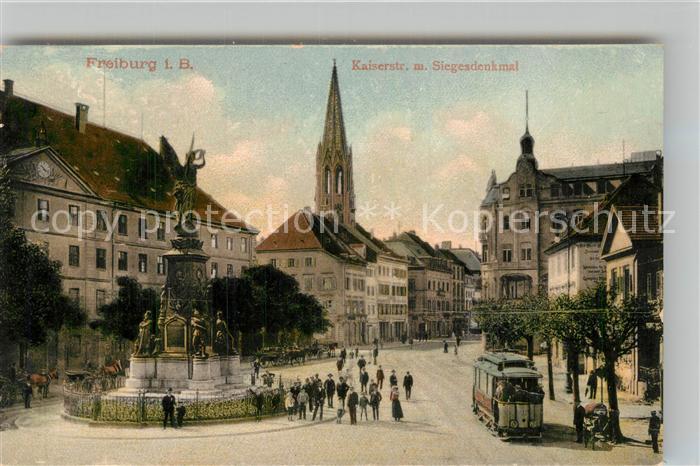 Strassenbahn Freiburg im Breisgau Kaiserstrasse Sieg