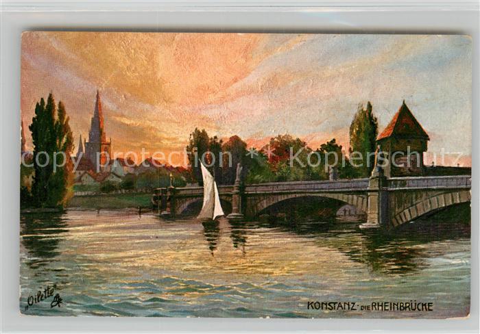 Verlag Tucks Oilette Nr. 685 B Konstanz Rheinbrücke
