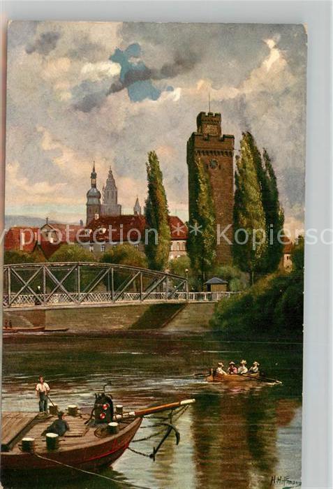 Hoffmann Heinrich Heilbronn Partie am Neckar Götzenturm