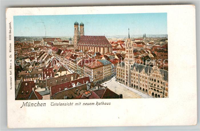 Verlag Braun Nr. 6099 München Totalansicht Neues Rathaus