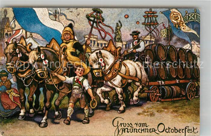 Oktoberfest München Brauerei-Pferdegespann Münchner