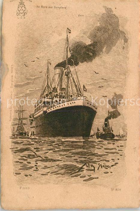 Dampfer Oceanliner Künstlerkarte Willy Stöwer