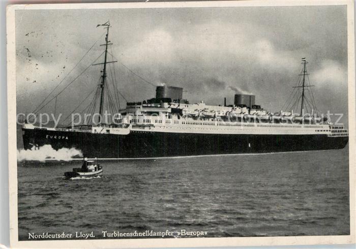 Dampfer Oceanliner Turbinenschnelldampfer Europa