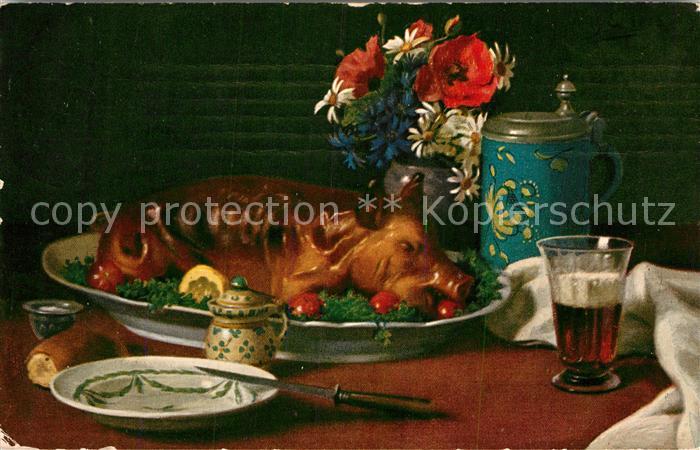 Lebensmittel Schweinebraten Bier