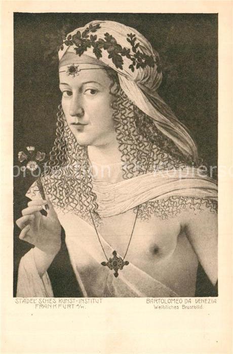 Kuenstlerkarte Bartolomeo da Venezia Weibliches Brustbild