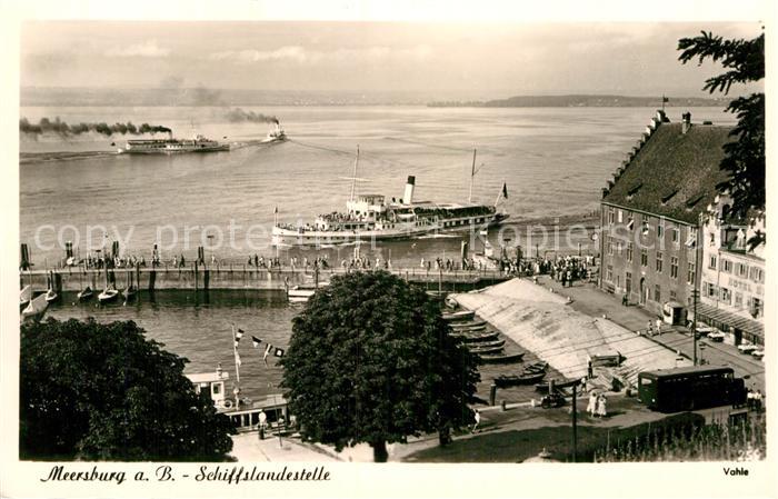 Dampfer Seitenrad Meersburg Bodensee Schiffslandestelle