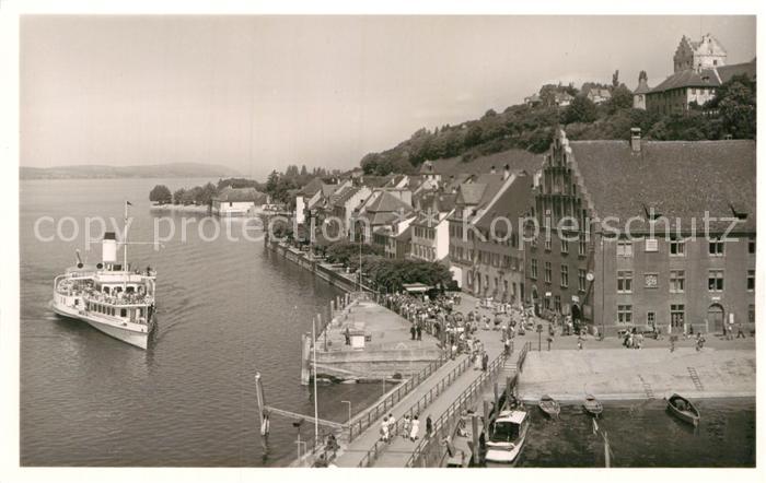 Dampfer Seitenrad Meersburg Bodensee Hafen