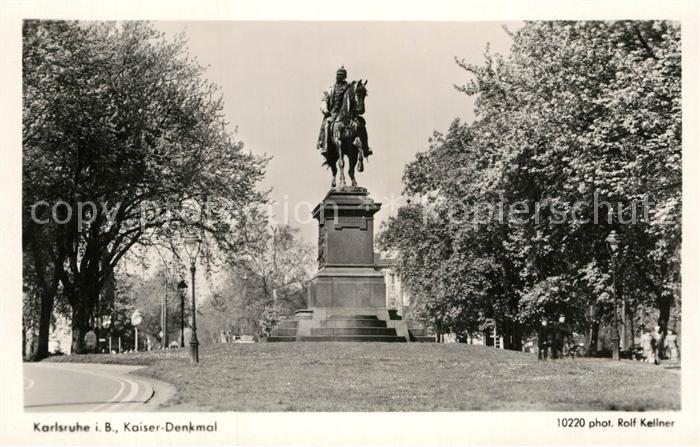 Foto Kellner Rolf Nr. 10220 Karlsruhe Kaiser-Denkmal