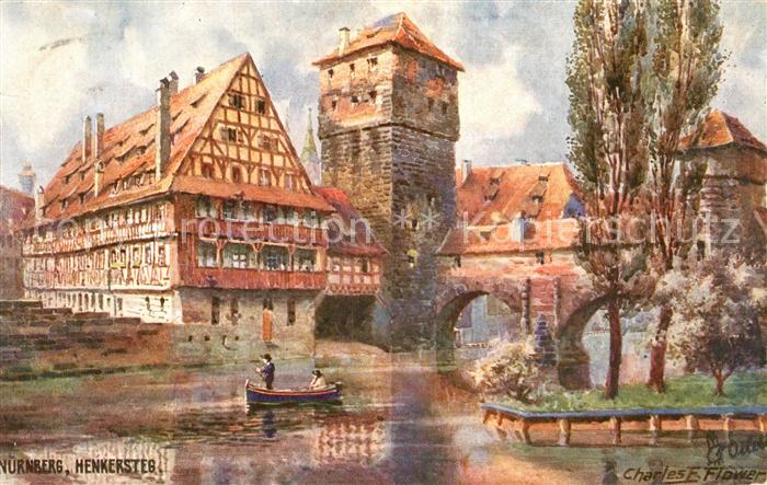 Verlag Tucks Oilette Nr. 612 B Nürnberg Henkersteg Charles E. Fl