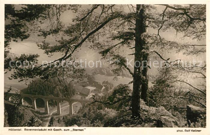Foto Kellner Rolf Nr. 6226 Höllental Ravennaviadukt Gasthof z