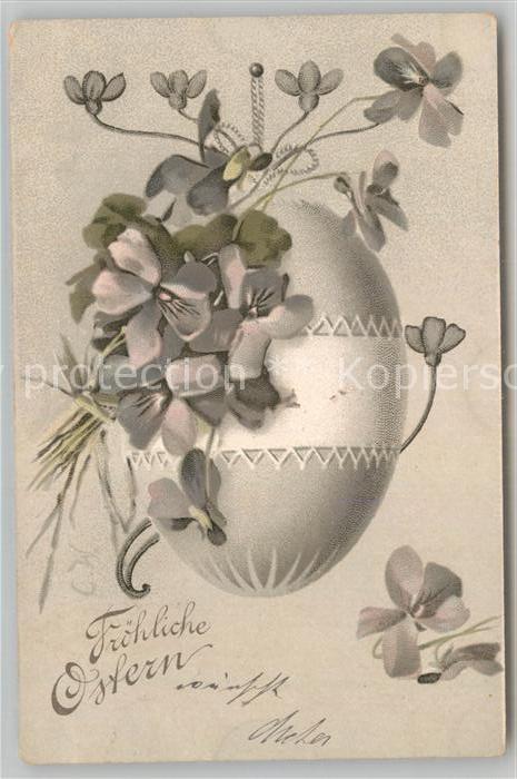 Ostern Easter Paques Osterei Veilchen Litho