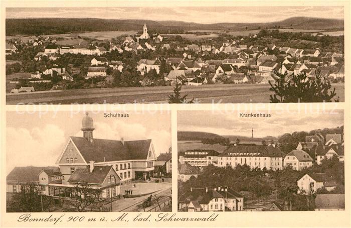 Bonndorf Schwarzwald Panorama Schulhaus Krankenhaus