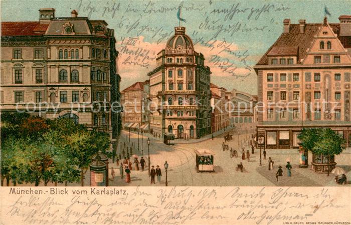 Muenchen Bayern Blick vom Karlsplatz