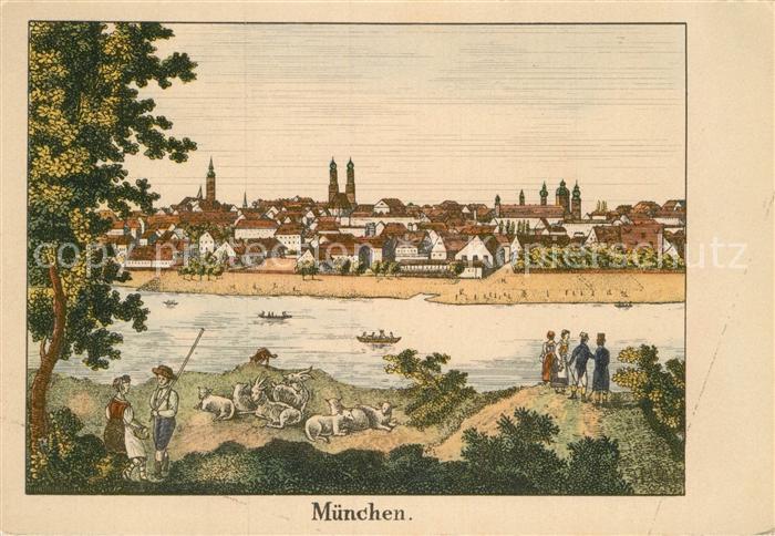 Muenchen Bayern Partie an der Isar