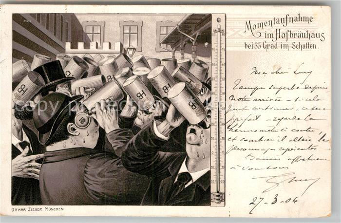 Muenchen Bayern Hofbraeuhaus Bei 35 Grad im Schatten