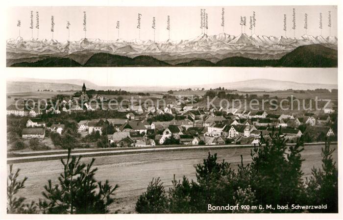 Bonndorf Schwarzwald Panorama mit Alpen